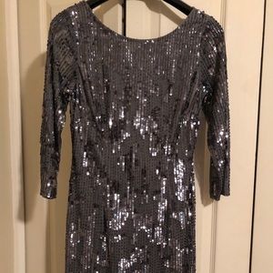 Adrianna papell beaded sequin dress 3/4 sleeve